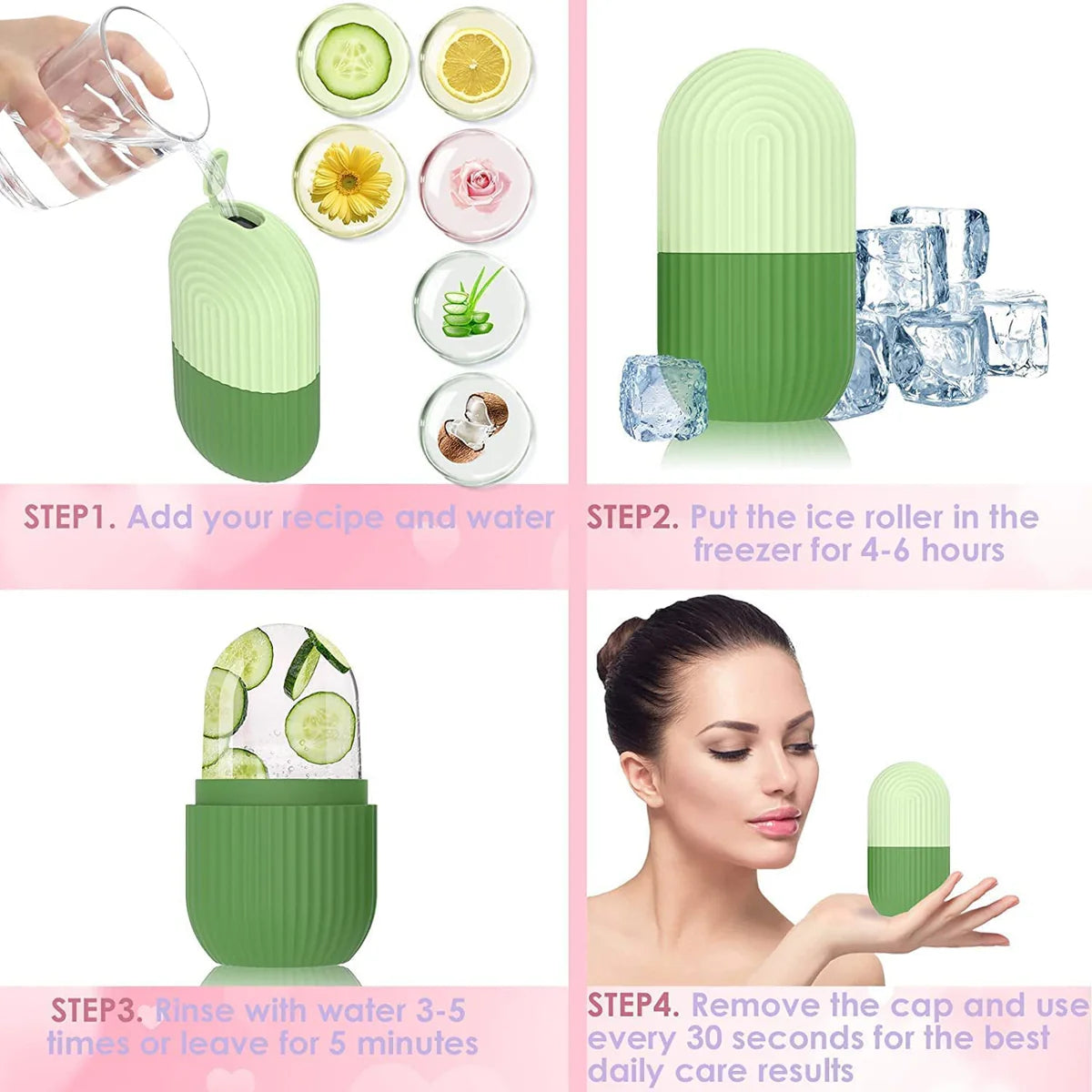 Beauty Ice Roller For Face / Eye, Reusable Face Rollers Facial Roller Box