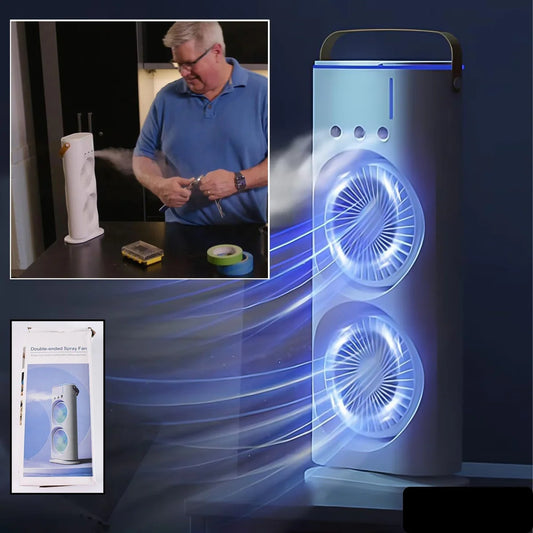 Electric Fan Desktop Double-head Powerful Air Cooler (1 Pc With Remote)