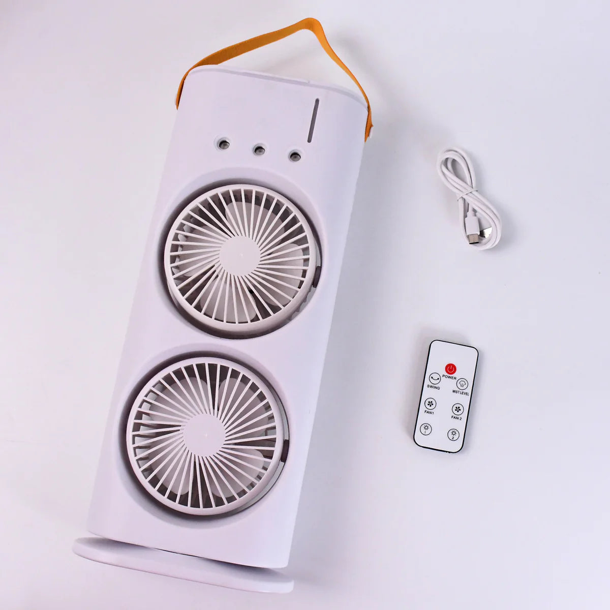 Electric Fan Desktop Double-head Powerful Air Cooler (1 Pc With Remote)