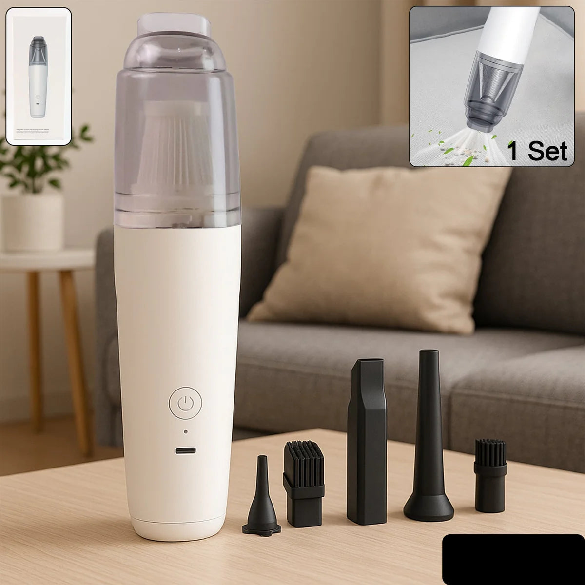 Multipurpose Cordless Rechargeable Mini Handheld Vacuum Cleaner Set