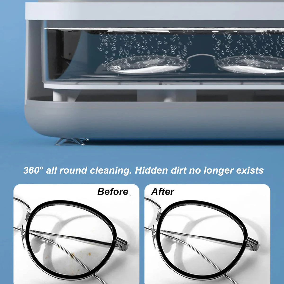 Ultrasonic Jewellery Cleaner, High Frequency Vibration Machine (Battery Not Included)