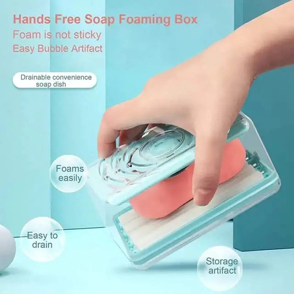 2-in-1 Portable Soap Dish / Soap Dispenser With Roller And Drain Holes